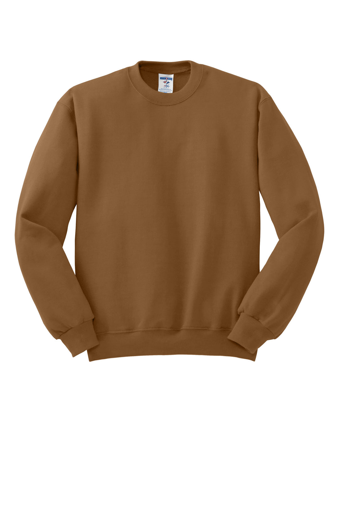 Front View of GldnPecan Jerzees - NuBlend Crewneck Sweatshirt. 562M