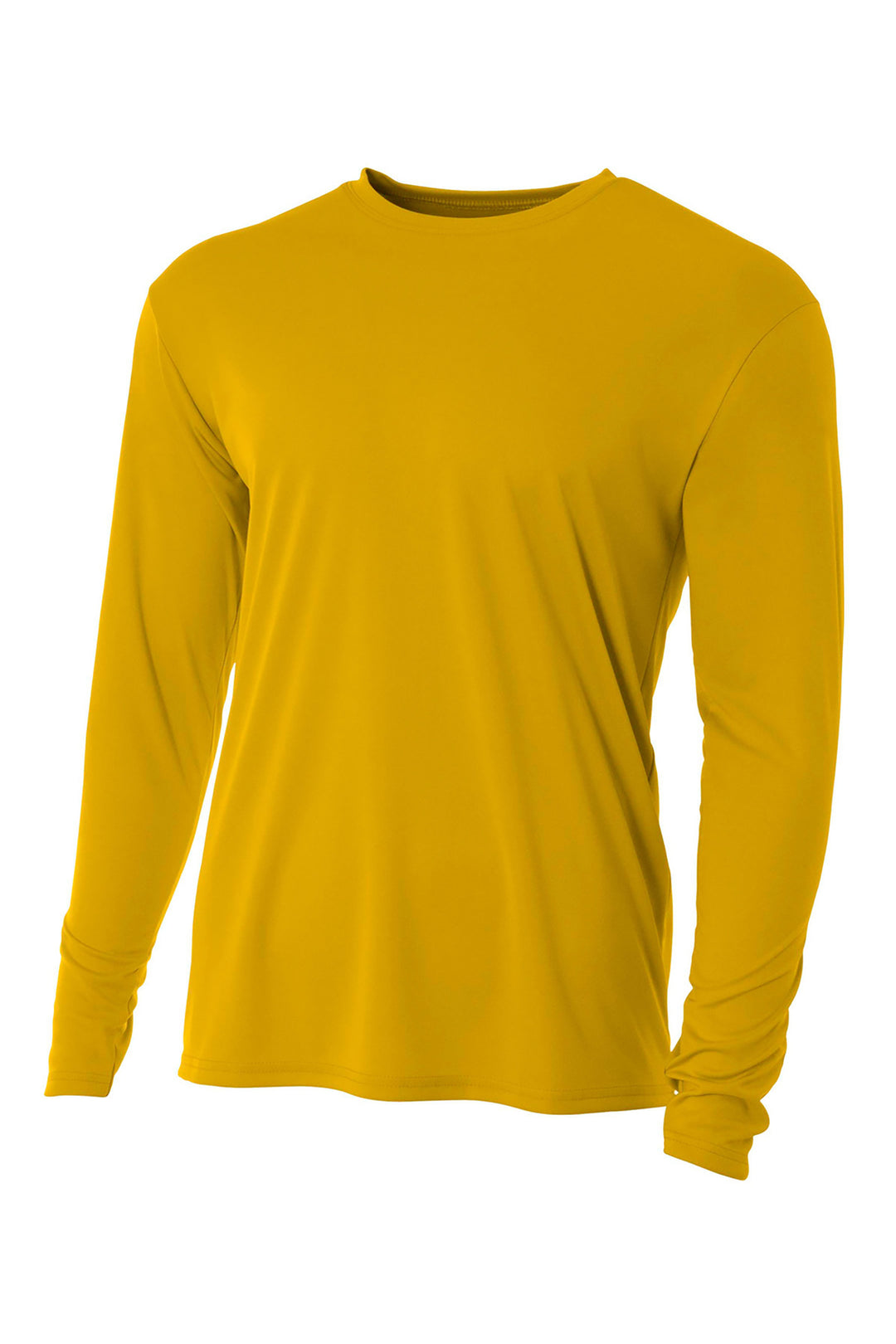 Front View of Gold A4 Cooling Performance Long Sleeve Tee A4N3165