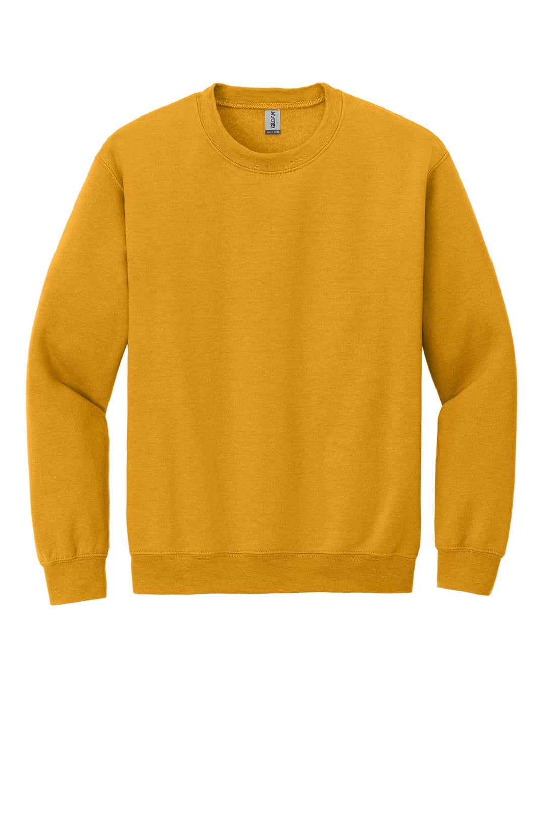Front View of Gold Gildan Heavy Blend Crewneck Sweatshirt. 18000