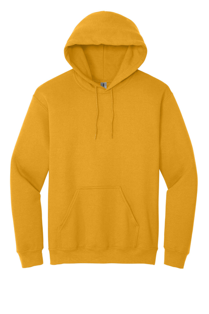 Front View of Gold Gildan - Heavy Blend Hooded Sweatshirt. 18500