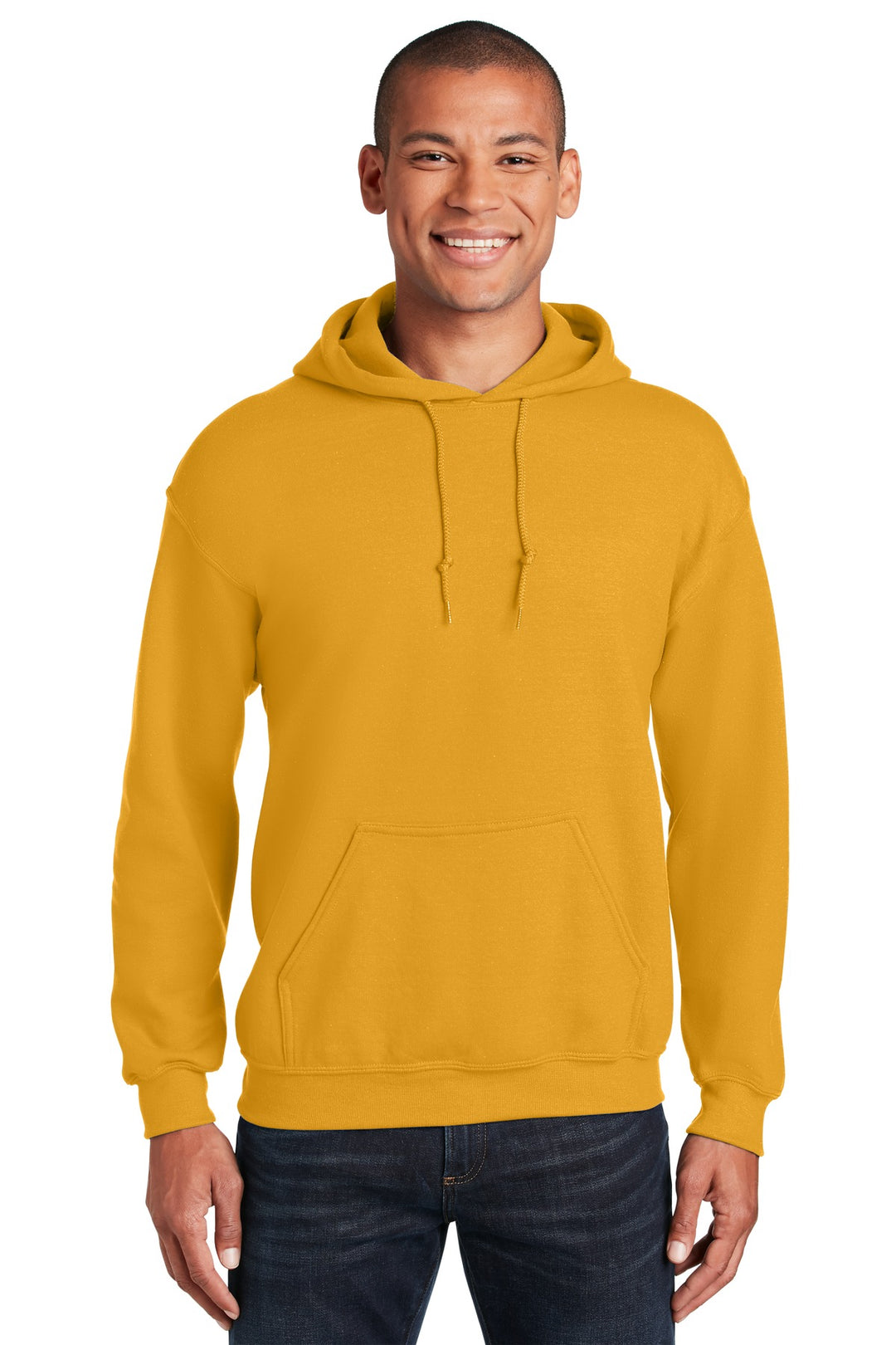 Front View of Gold Gildan - Heavy Blend Hooded Sweatshirt. 18500