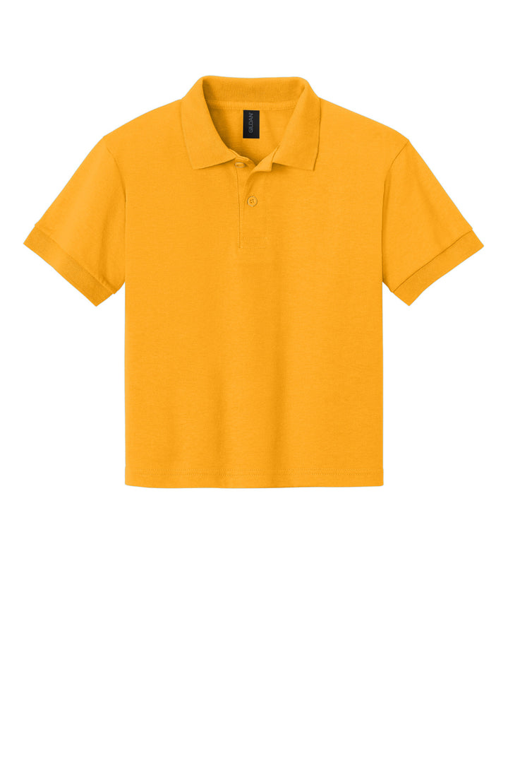 Front View of Gold Gildan Youth DryBlend 6-Ounce Jersey Knit Sport Shirt. 8800B