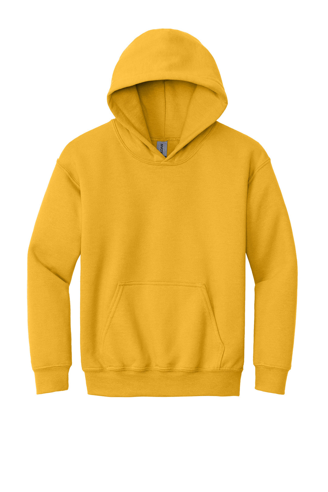 Front View of Gold Gildan - Youth Heavy Blend Hooded Sweatshirt. 18500B
