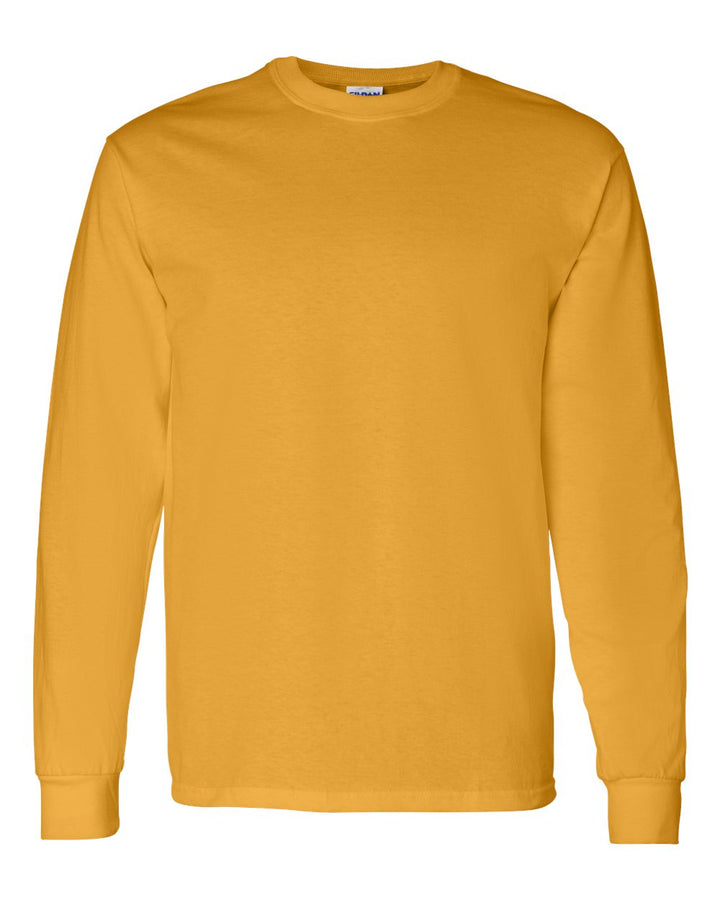 Front View of Gold Heavy Cotton™ Long Sleeve T-Shirt - 5400