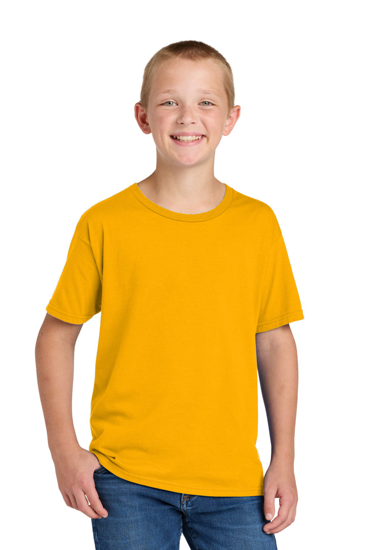 Front View of Gold Jerzees Classics Youth Cotton T-Shirt 363Y