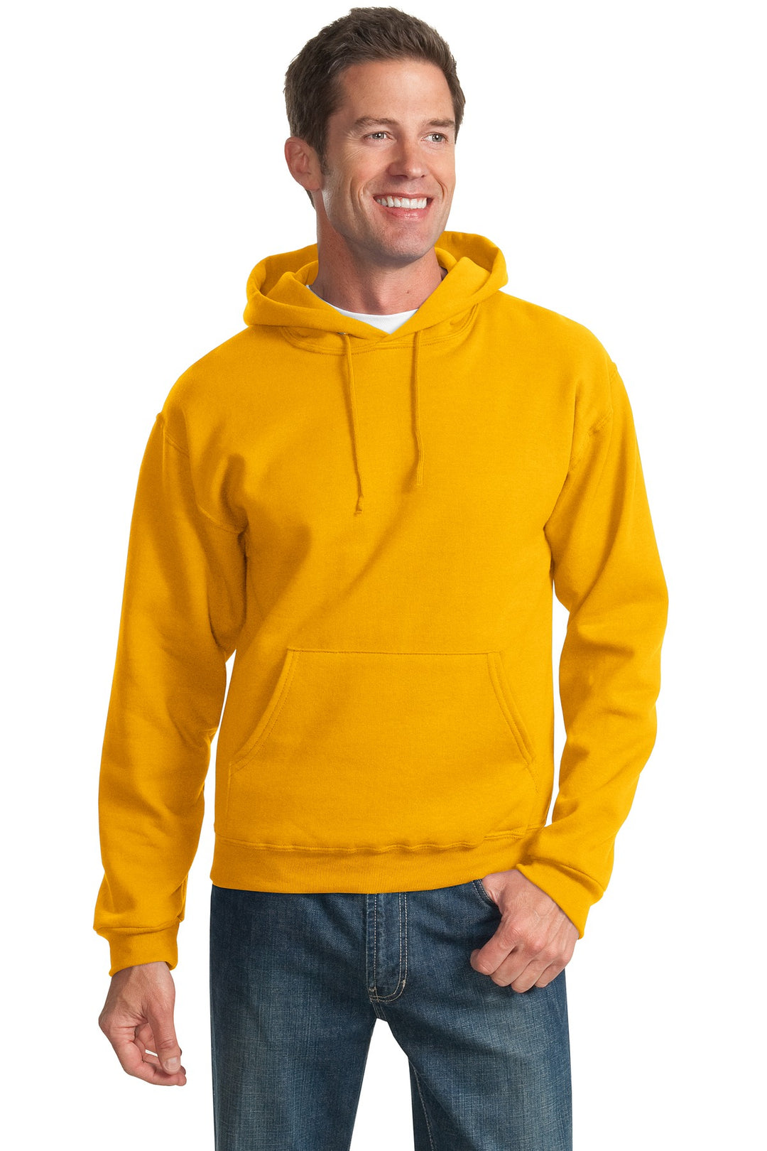 Front View of Gold Jerzees NuBlend Pullover Hooded Sweatshirt. 996M
