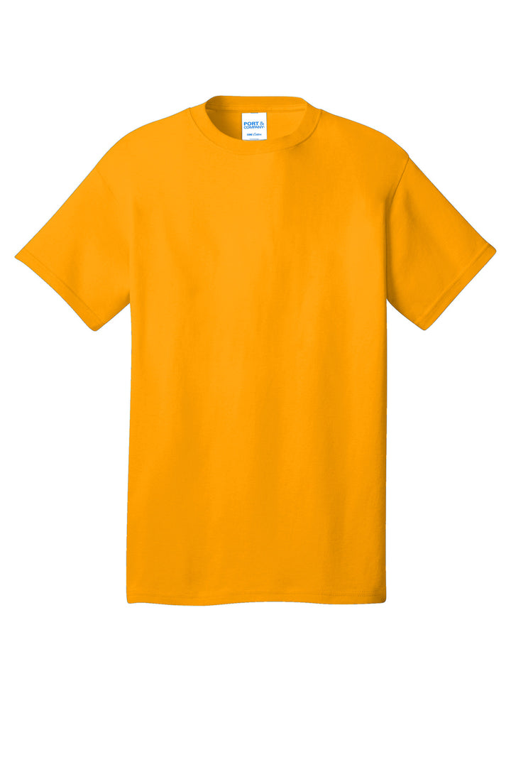 Front View of Gold Port & Company - Core Cotton Tee. PC54