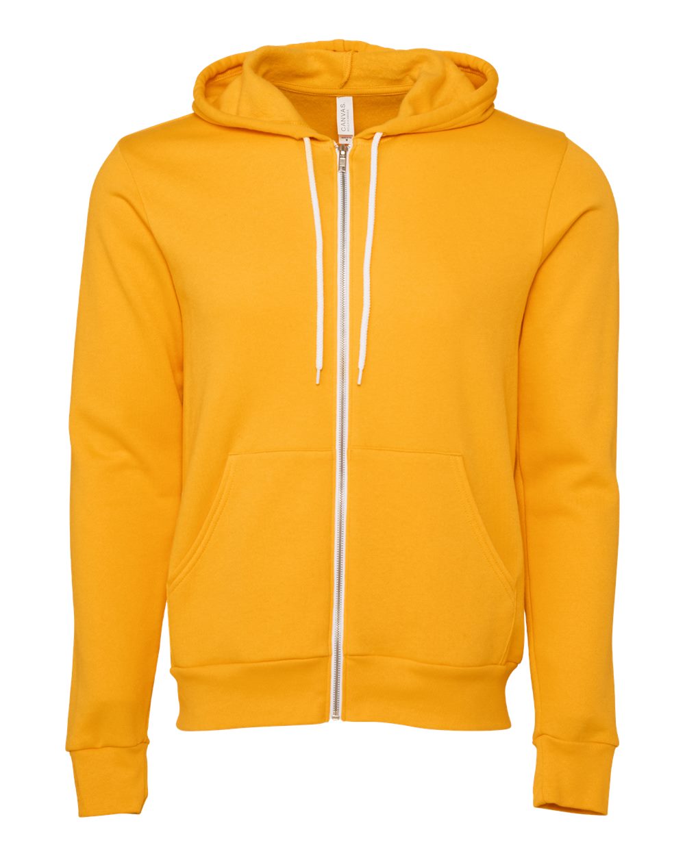 Front View of Gold Sponge Fleece Full-Zip Hoodie - 3739