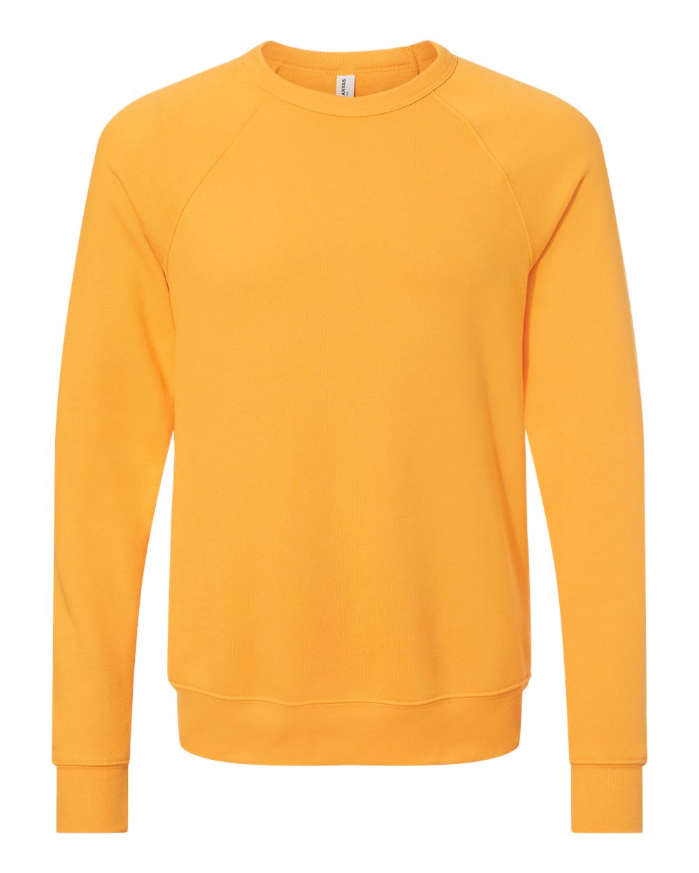 Front View of Gold Sponge Fleece Raglan Crewneck Sweatshirt - 3901