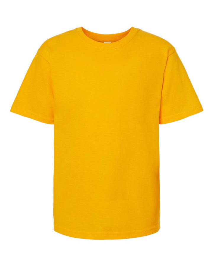 Front View of Gold Youth Gold Soft Touch T-Shirt - 4850