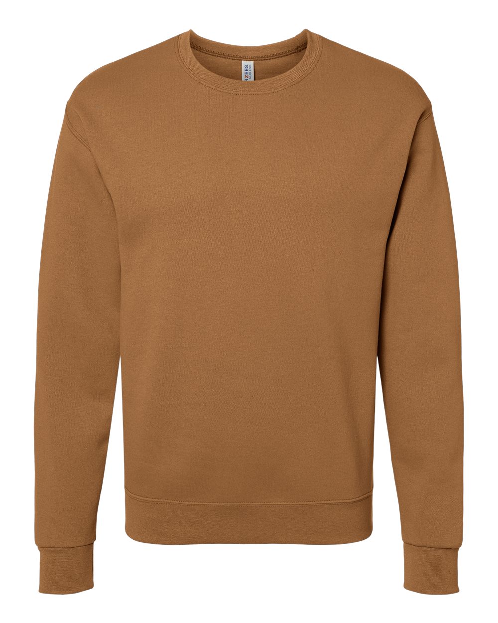 Front View of Golden Pecan NuBlend® Crewneck Sweatshirt - 562MR
