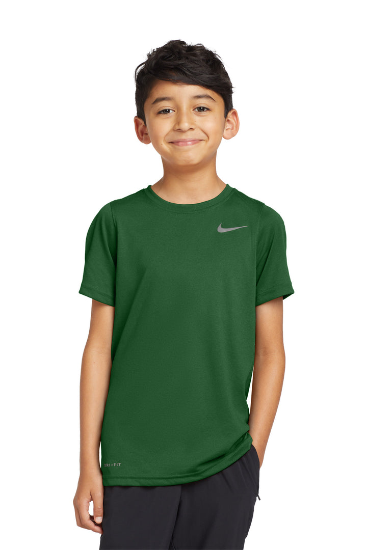 Front View of Gorge Green Nike Youth Legend Tee 840178
