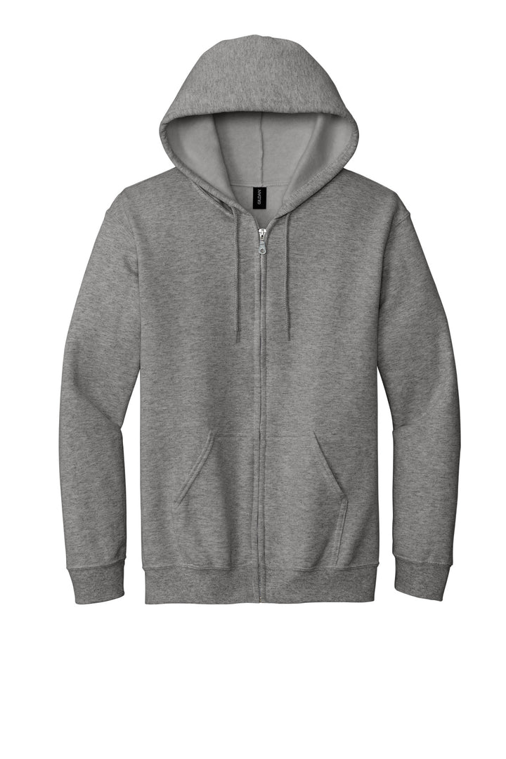 Front View of GphHeather Gildan - Heavy Blend Full-Zip Hooded Sweatshirt. 18600
