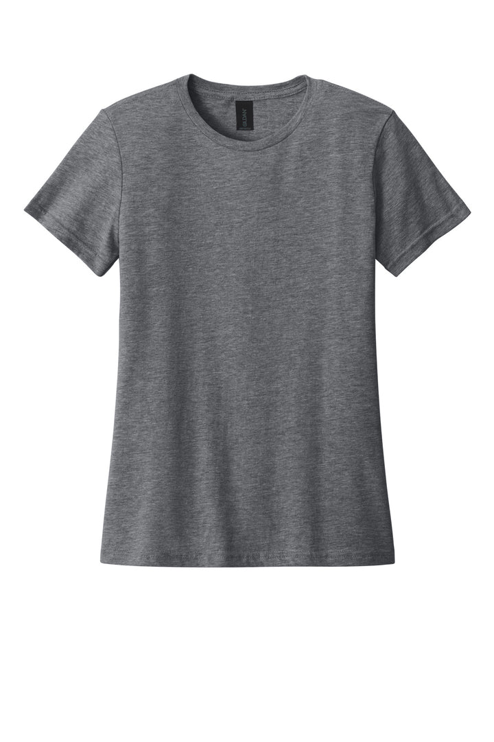 Front View of GphHeather Gildan Softstyle Women's T-Shirt. 64000L