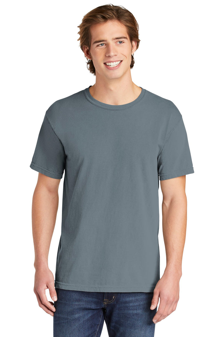 Front View of Granite COMFORT COLORS Heavyweight Ring Spun Tee. 1717