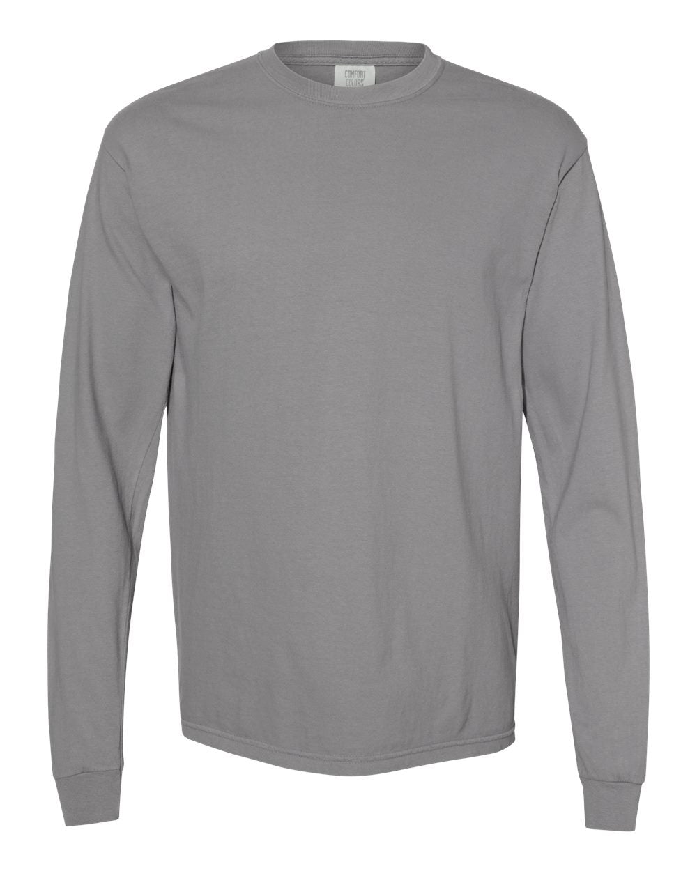 Front View of Granite Garment-Dyed Heavyweight Long Sleeve T-Shirt - 6014