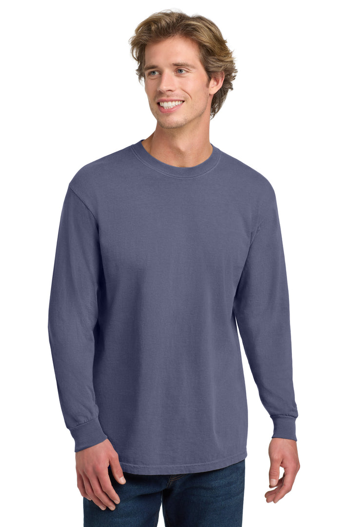 Front View of Grape COMFORT COLORS Heavyweight Ring Spun Long Sleeve Tee. 6014