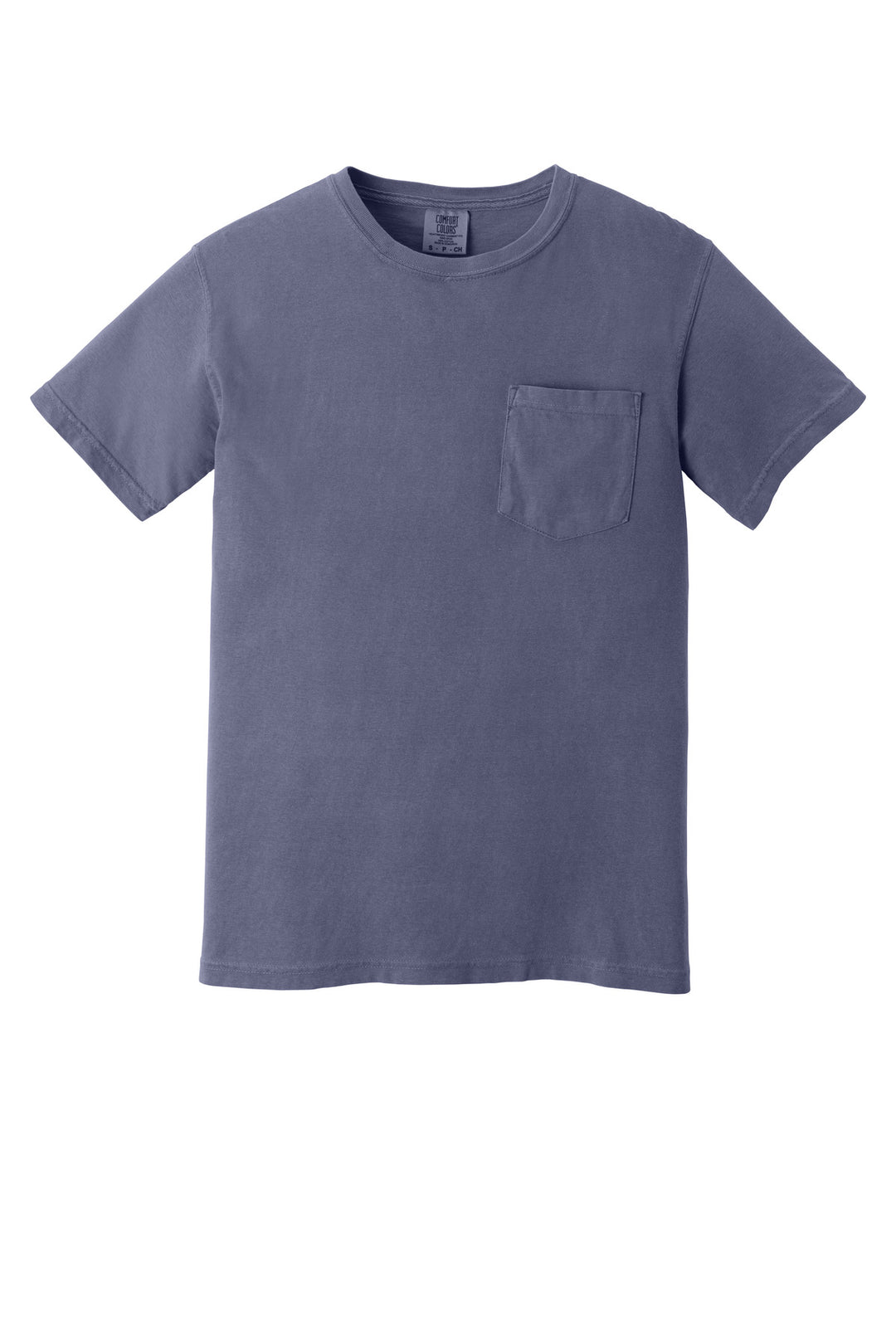 Front View of Grape COMFORT COLORS Heavyweight Ring Spun Pocket Tee. 6030