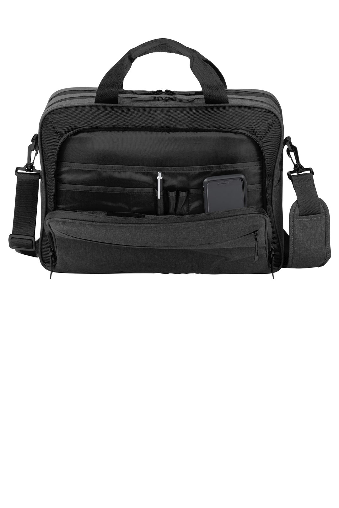 Front View of Graph Hthr/Blk Port Authority Exec Briefcase. BG323