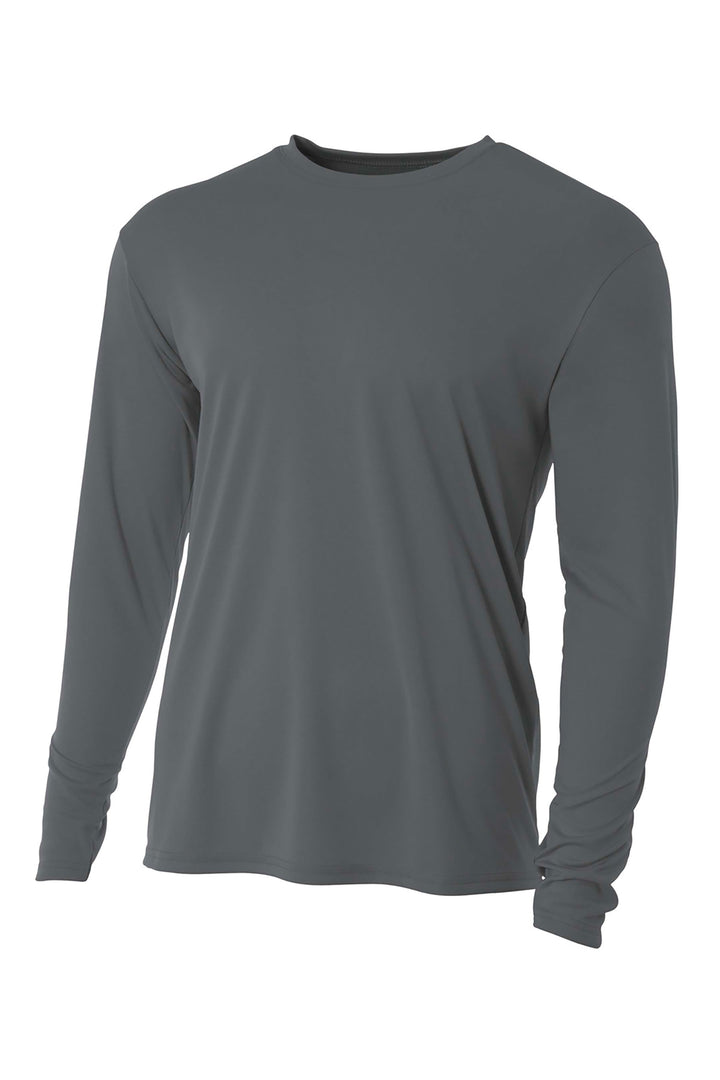 Front View of Graphite A4 Cooling Performance Long Sleeve Tee A4N3165