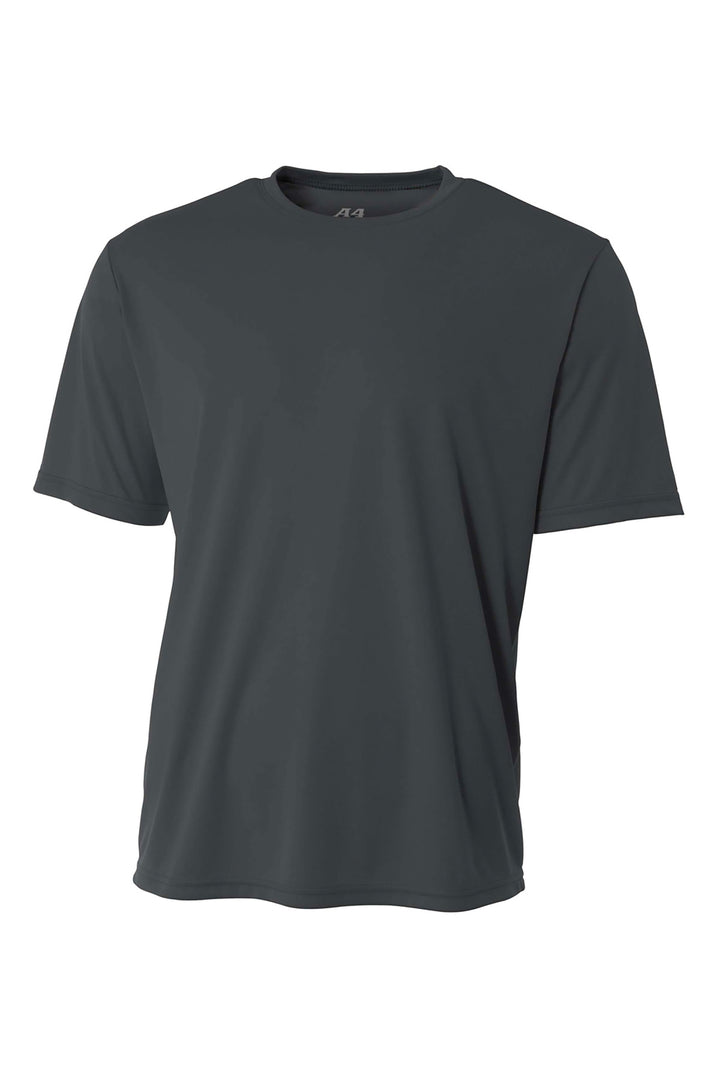 Front View of Graphite A4 Youth Cooling Performance Short Sleeve Tee A4NB3142