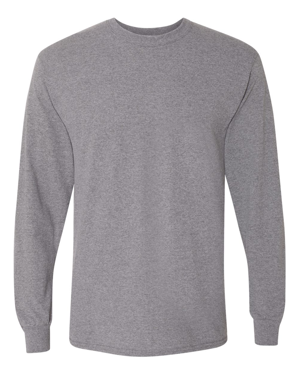 Front View of Graphite Heather DryBlend® 50/50 Long Sleeve T-Shirt - 8400