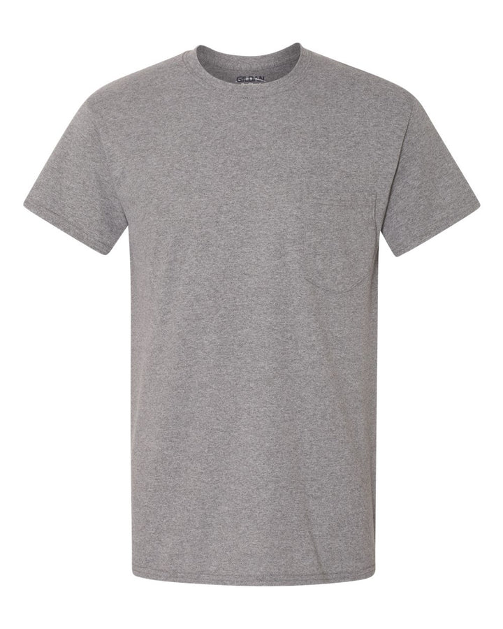 Front View of Graphite Heather Heavy Cotton™ Pocket T-Shirt - 5300