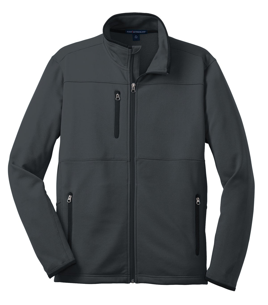 Front View of Graphite Port Authority Pique Fleece Jacket. F222