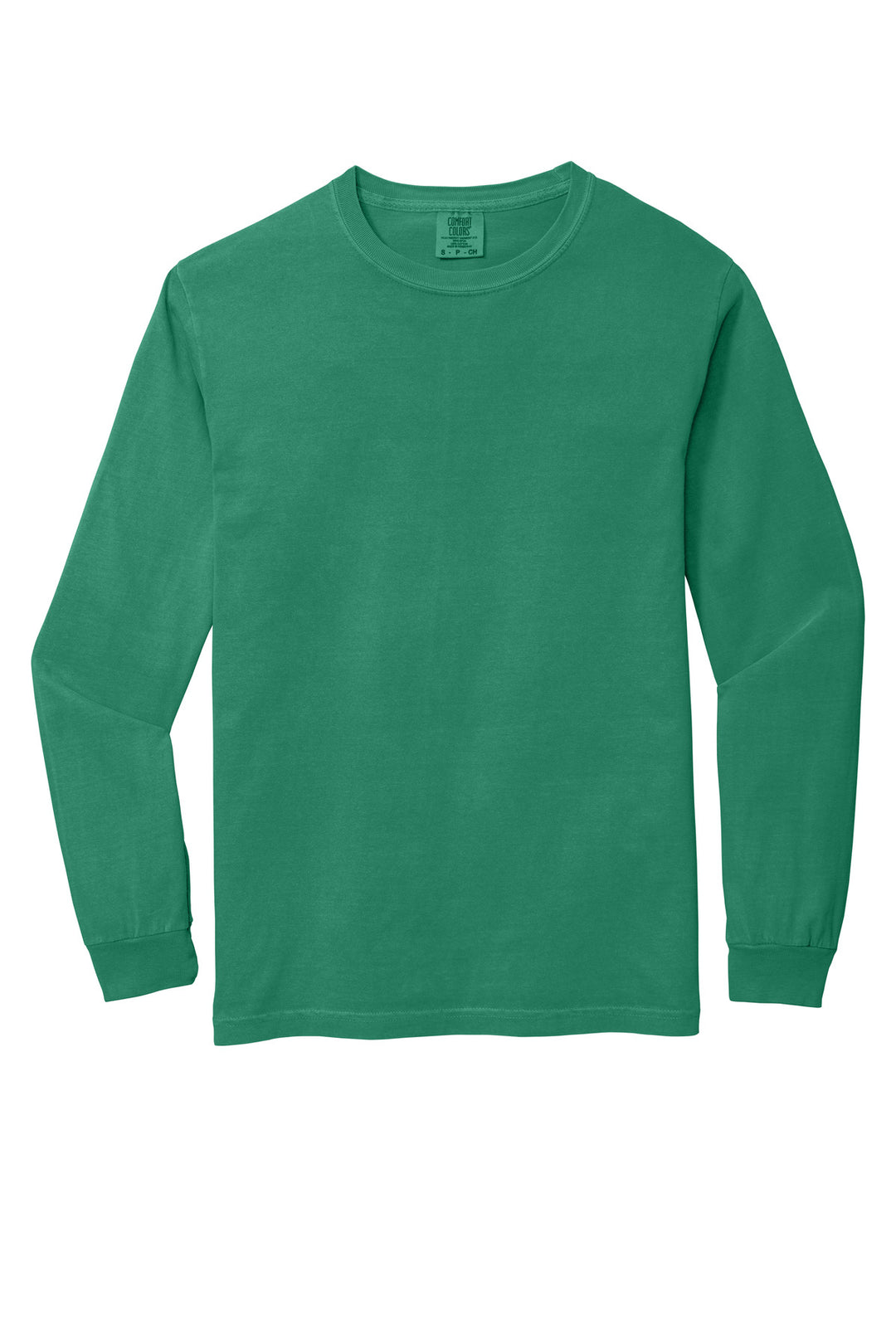 Front View of Grass COMFORT COLORS Heavyweight Ring Spun Long Sleeve Tee. 6014
