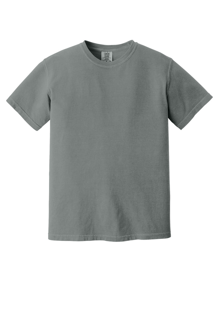 Front View of Grey COMFORT COLORS Heavyweight Ring Spun Tee. 1717