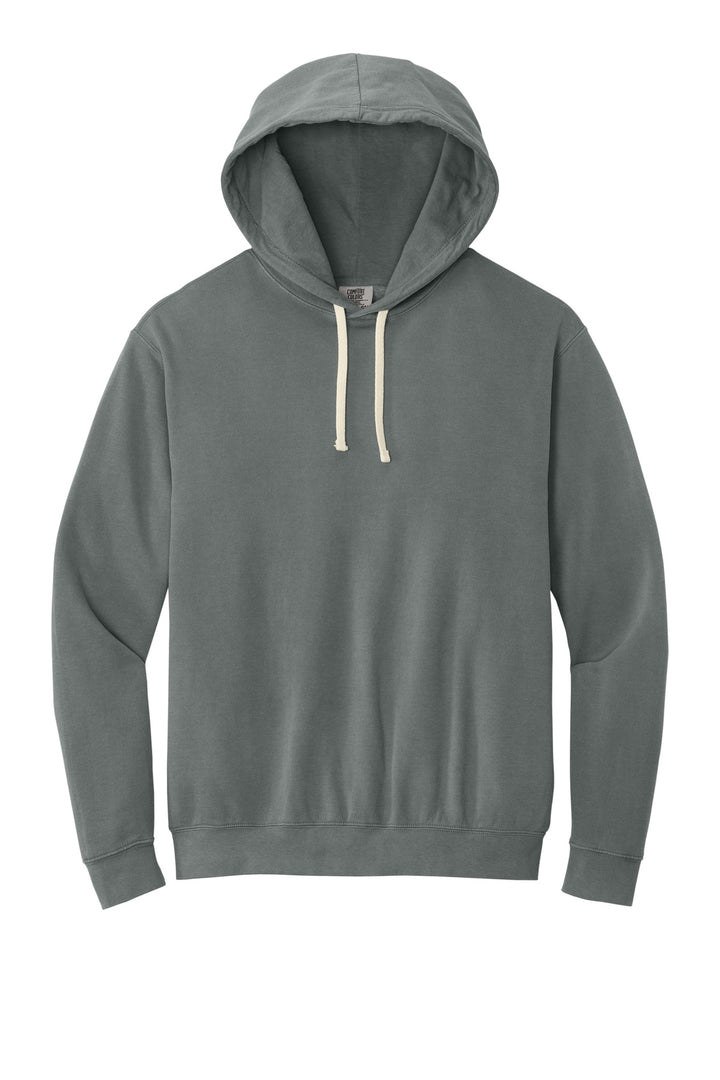 Front View of Grey Comfort Colors Lightweight Hooded Sweatshirt 1467
