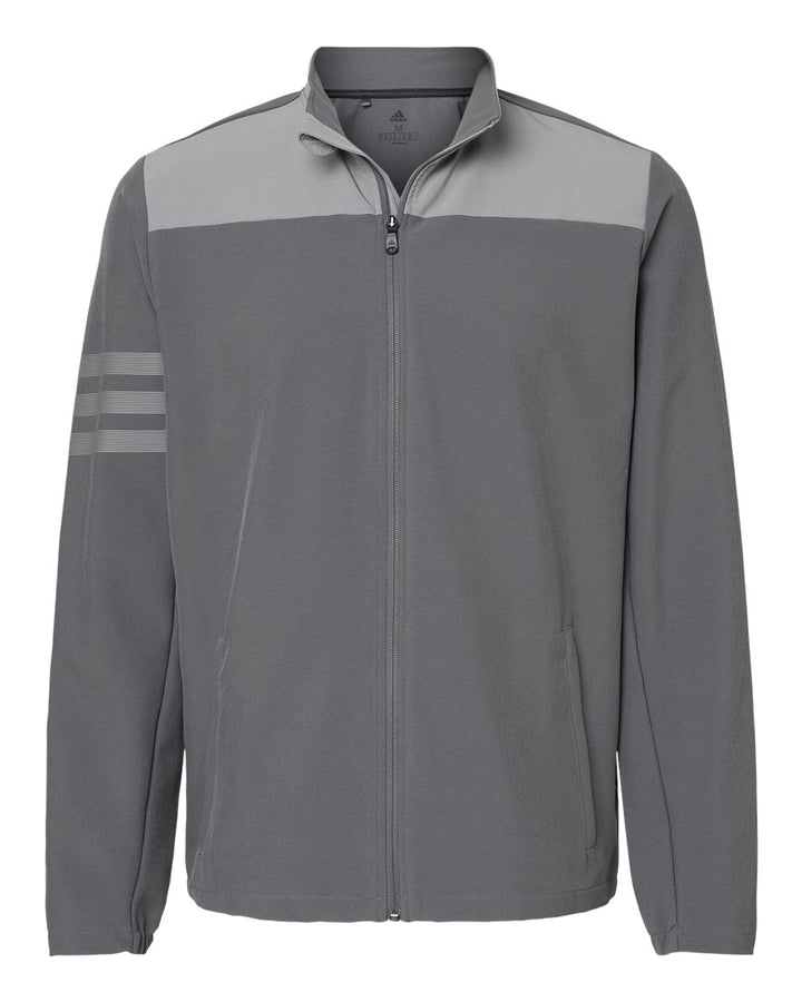 Front View of Grey Five/ Grey Three 3-Stripes Full-Zip Jacket - A267