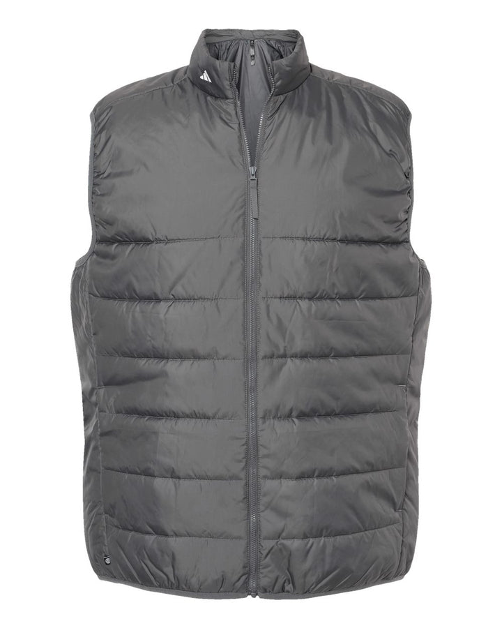 Front View of Grey Five Puffer Vest - A572