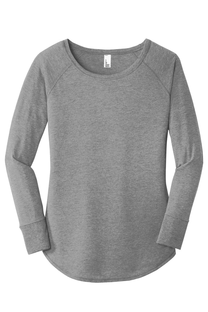 Front View of Grey Frost District Women's Perfect Tri Long Sleeve Tunic Tee. DT132L