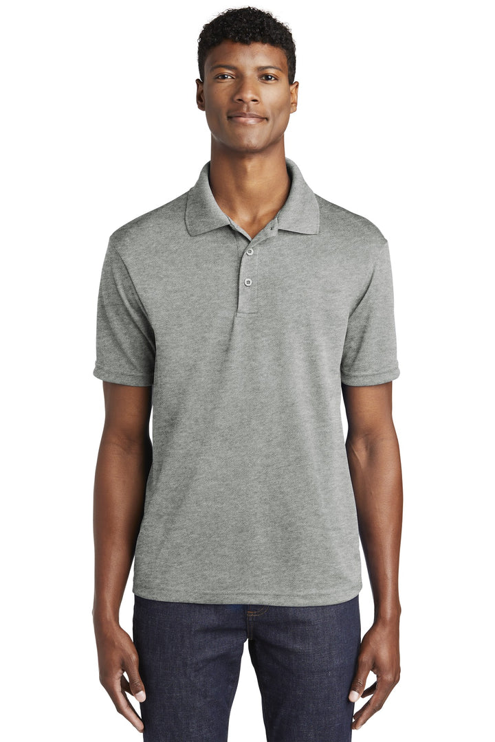 Front View of Grey Heather Sport-Tek PosiCharge RacerMesh Polo. ST640
