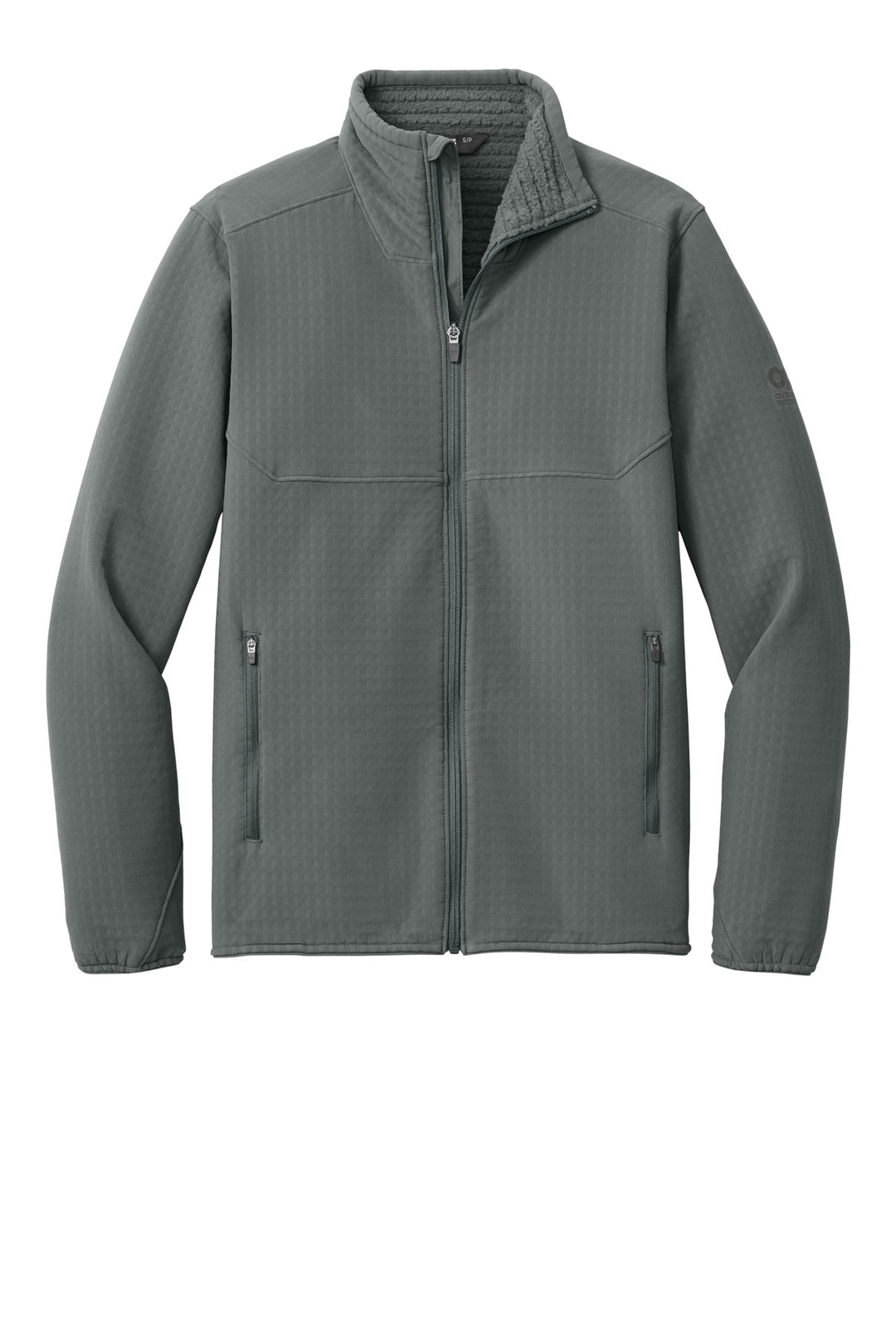 Front View of Grey LIMITED EDITION Outdoor Research Grid Soft Shell Jacket OR322264