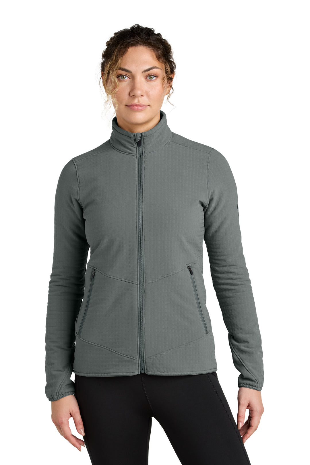 Front View of Grey LIMITED EDITION Outdoor Research Women's Grid Soft Shell Jacket OR322265