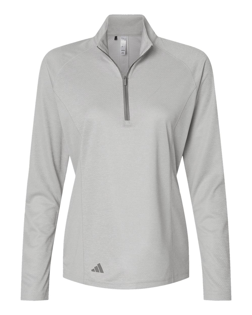 Front View of Grey One Heather Women's Space Dyed Quarter-Zip Pullover - A594