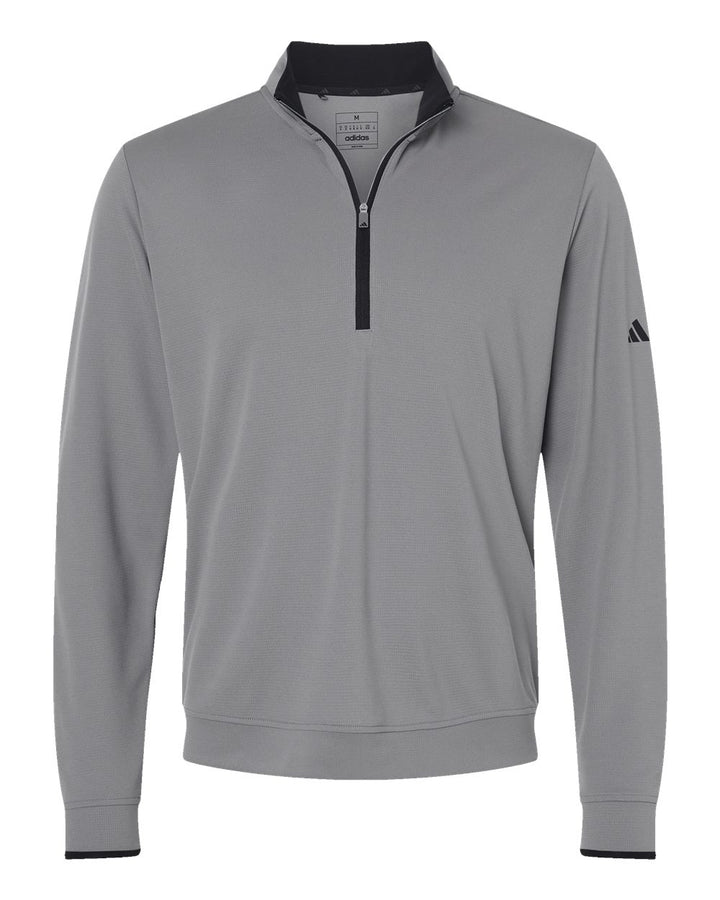 Front View of Grey Three/ Black Lightweight Quarter-Zip Pullover - A2002
