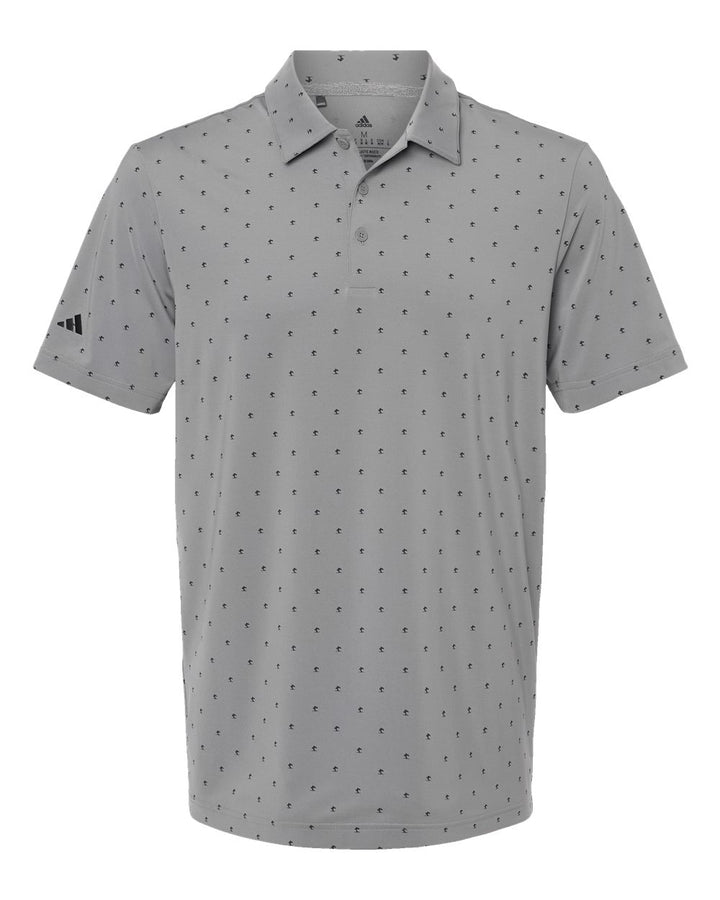 Front View of Grey Three/ Black Pine Tree Polo - A574