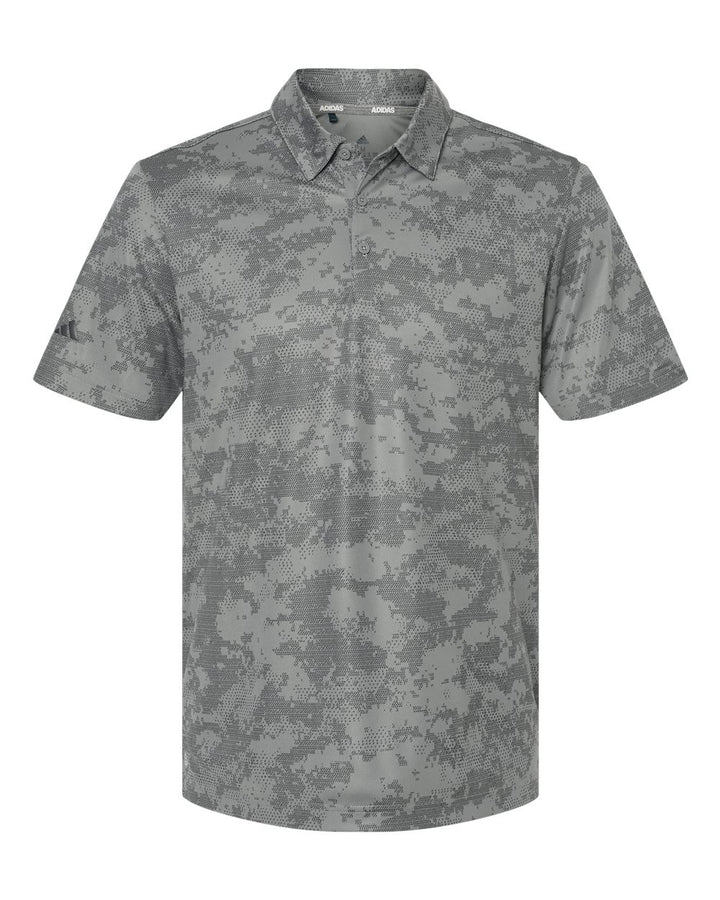 Front View of Grey Three Camo Polo - A550