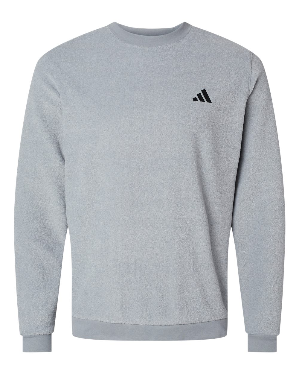 Front View of Grey Three Crewneck Sweatshirt - A586