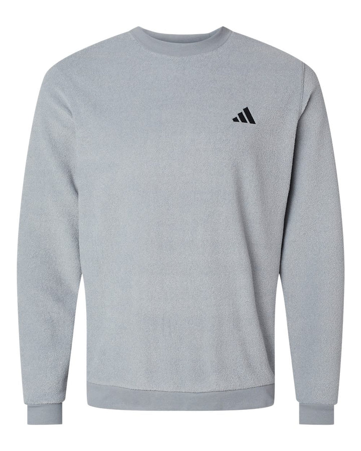 Front View of Grey Three Crewneck Sweatshirt - A586