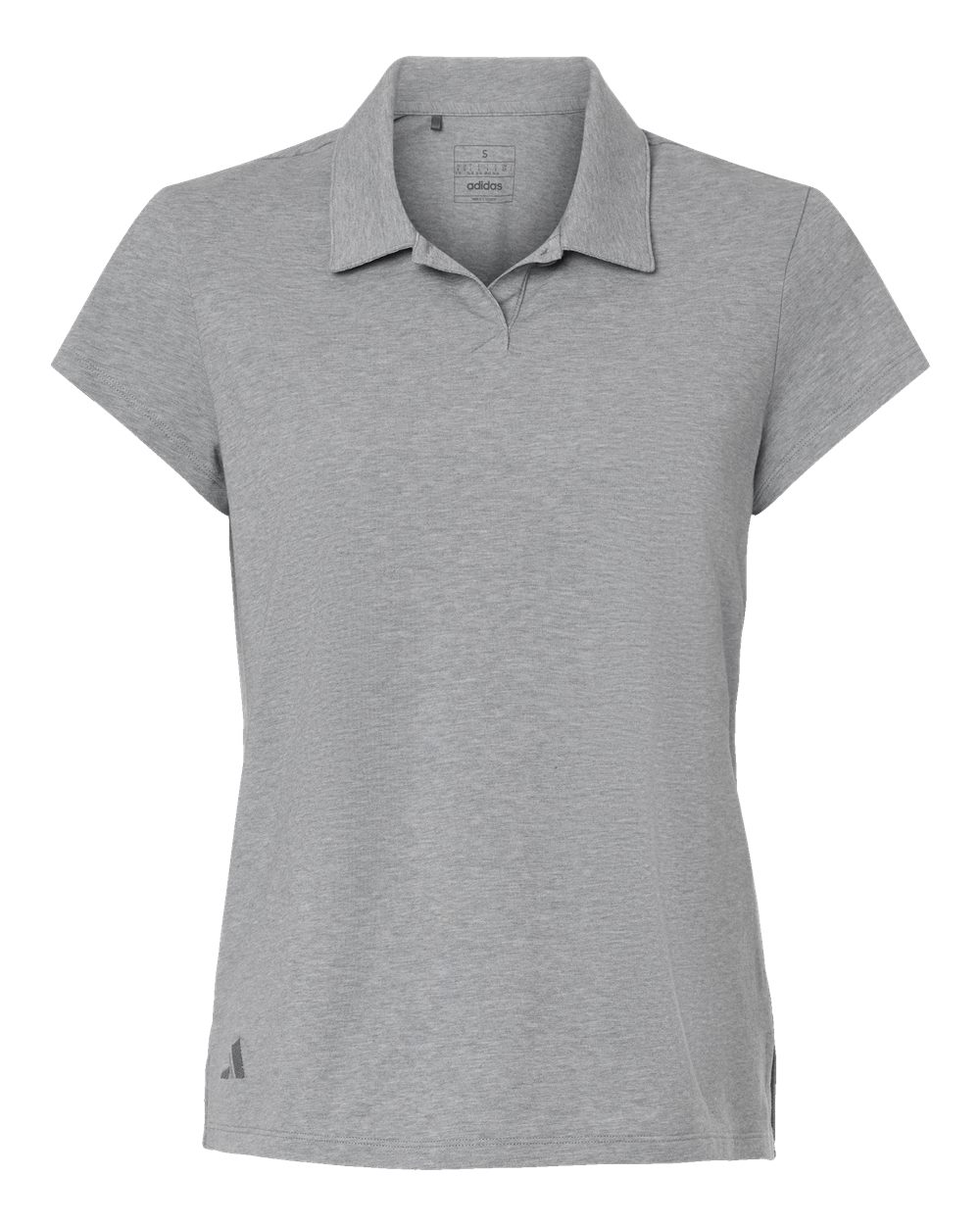 Front View of Grey Three Melange Women's Blend Polo - A690