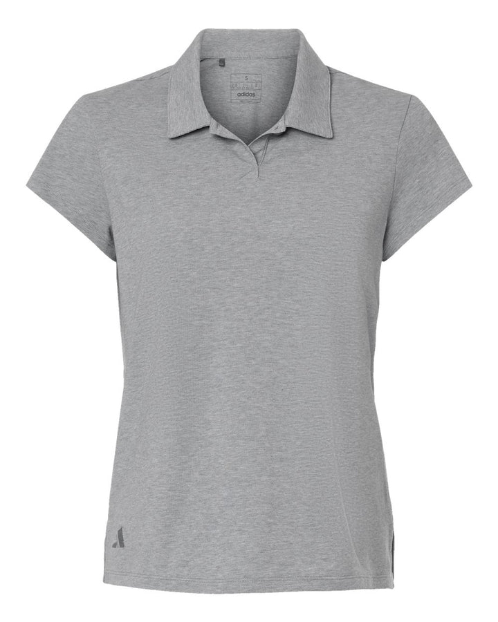 Front View of Grey Three Melange Women's Blend Polo - A690