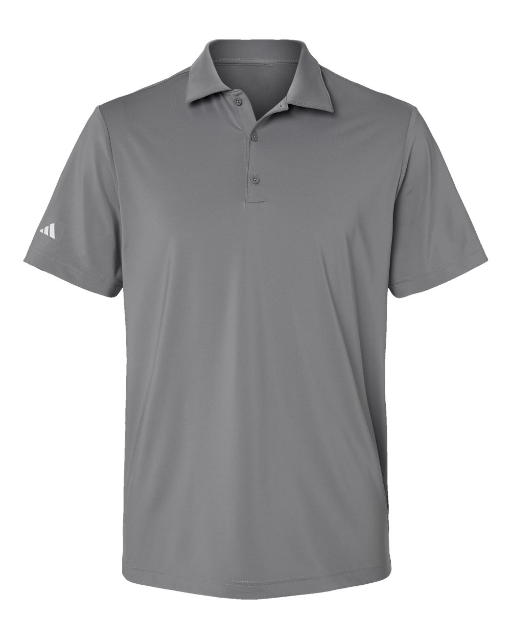 Front View of Grey Three Ultimate Solid Polo - A514