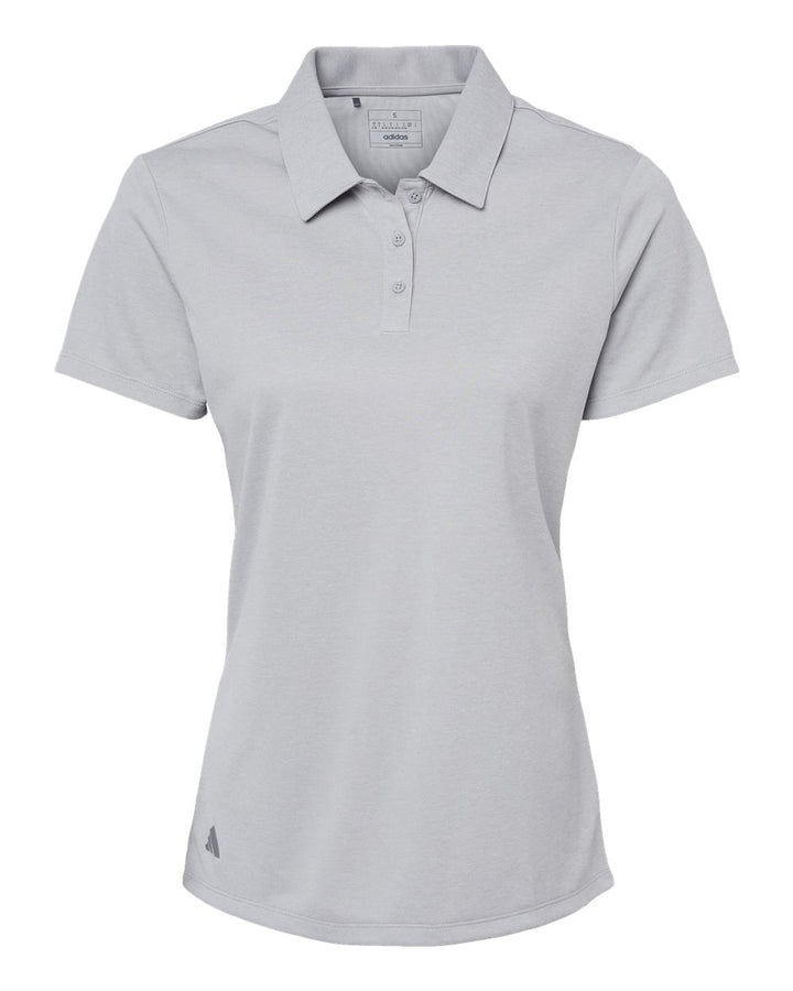 Front View of Grey Two Melange Women's Heathered Polo - A583