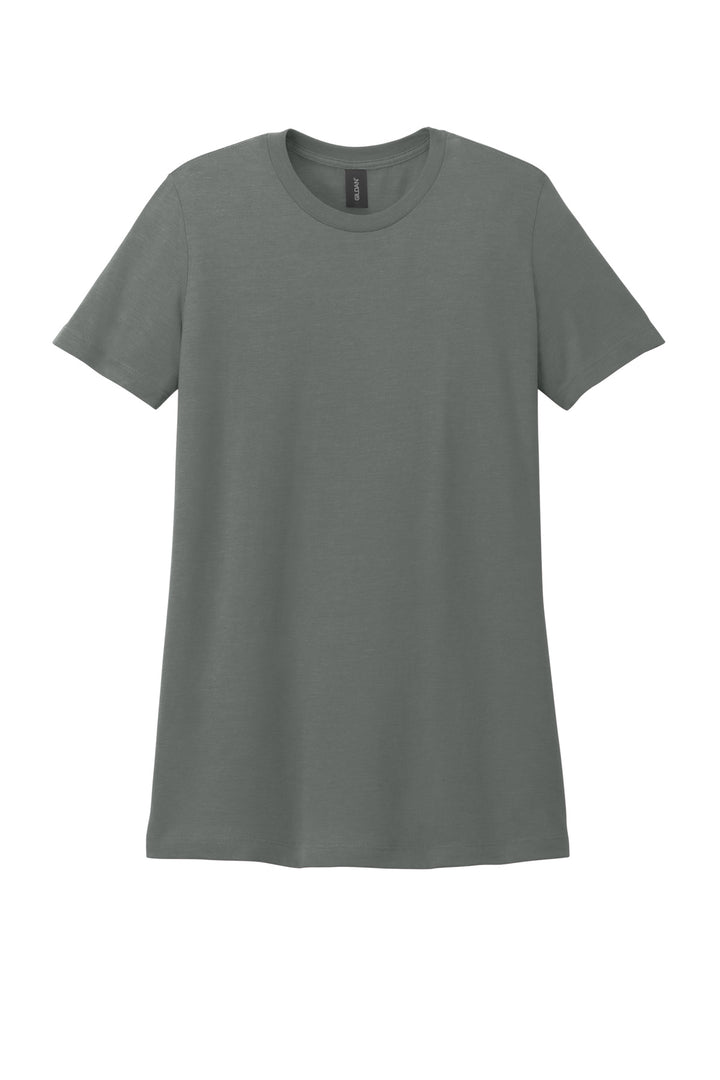 Front View of Gunmetal Gildan Softstyle Women's CVC T-Shirt 64001LCVC
