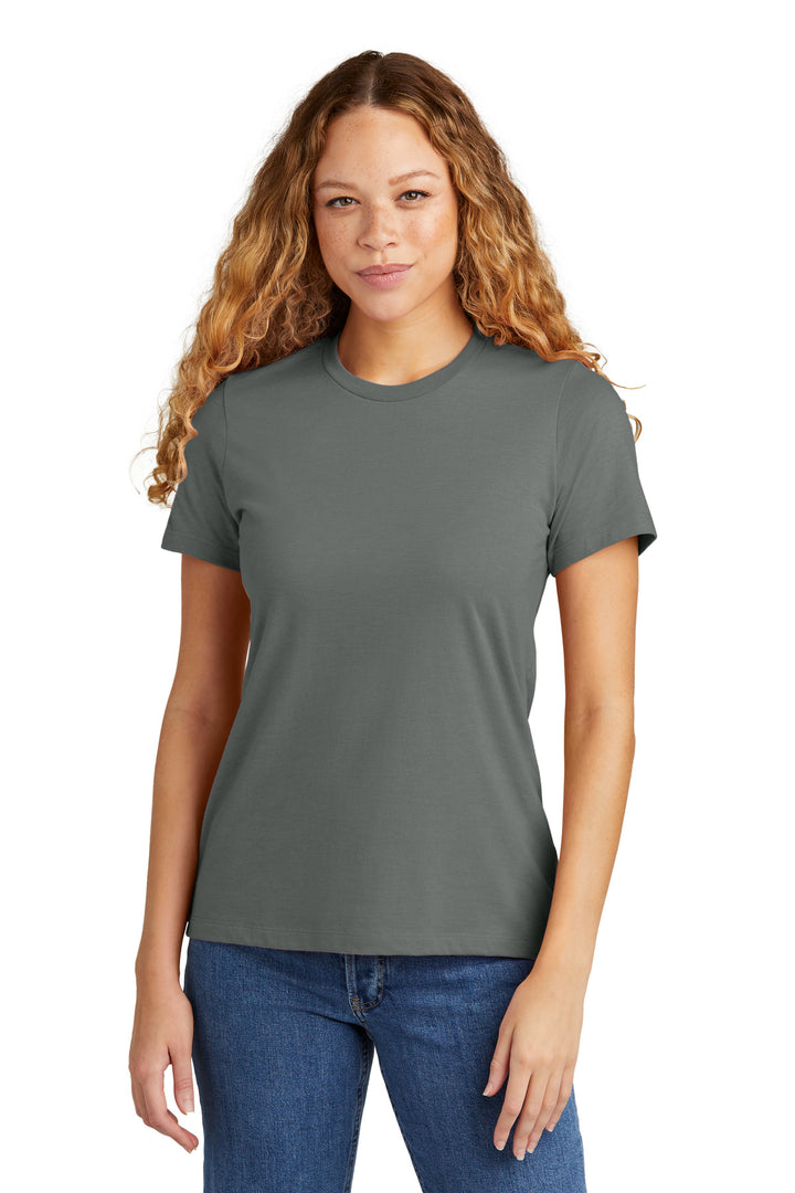 Front View of Gunmetal Gildan Softstyle Women's CVC T-Shirt 64001LCVC