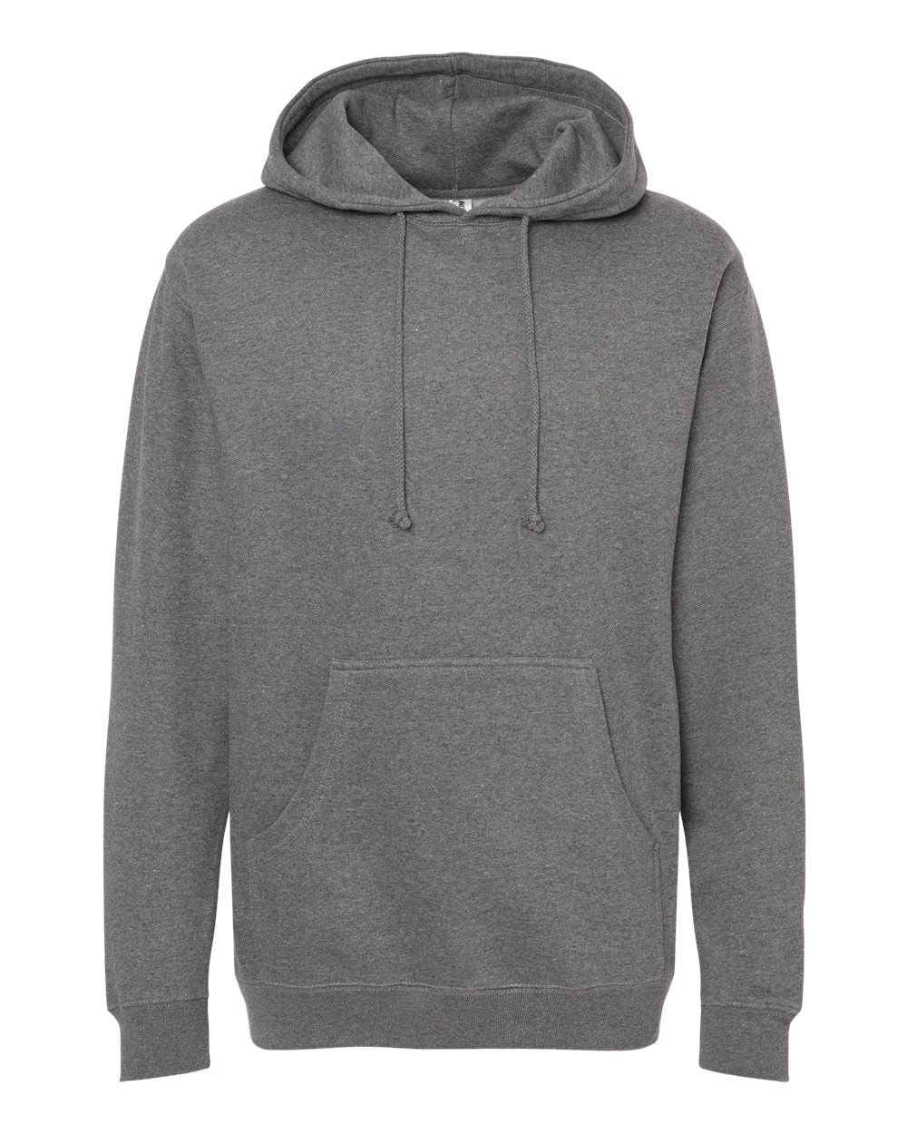Front View of Gunmetal Heather Heavyweight Hooded Sweatshirt - IND4000